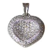 Mia Luxury Featherlight Heart Pendant Sparkling Design Crystal Quartz White White